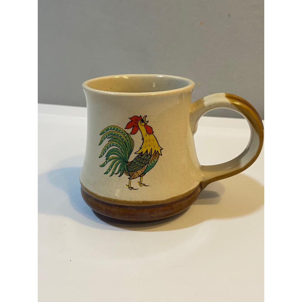 Vintage Mug Shops West Covina Cecil Rooster Ceramic Coffee Mug‎ Brown Cream